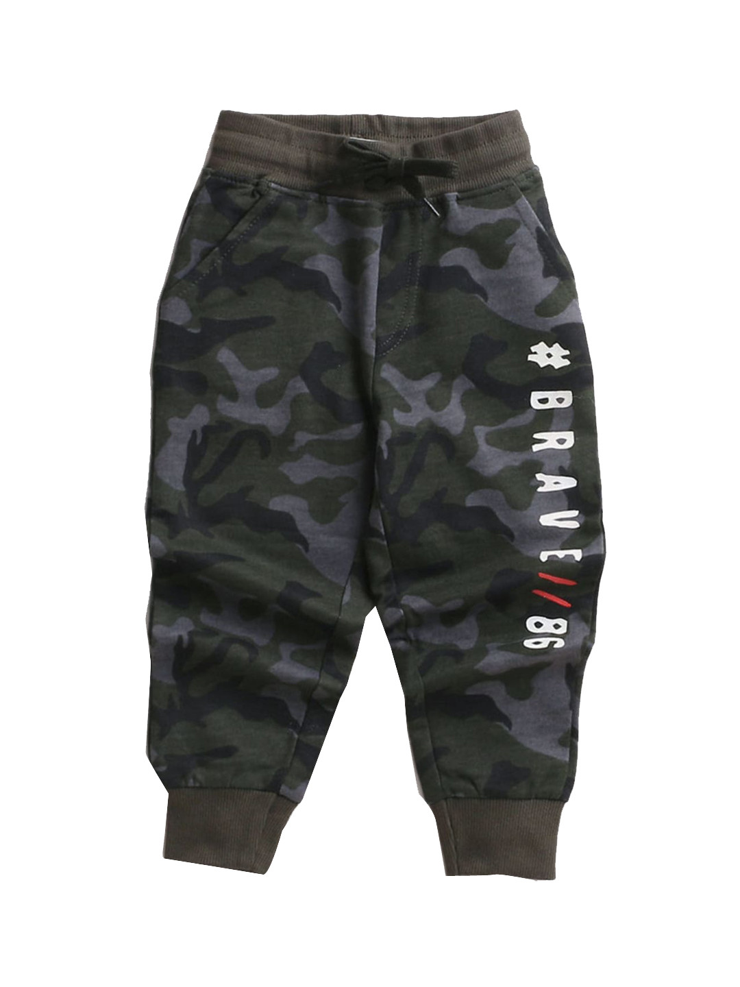 

Hopscotch Boys Grey camouflage Printed Pure Cotton Joggers