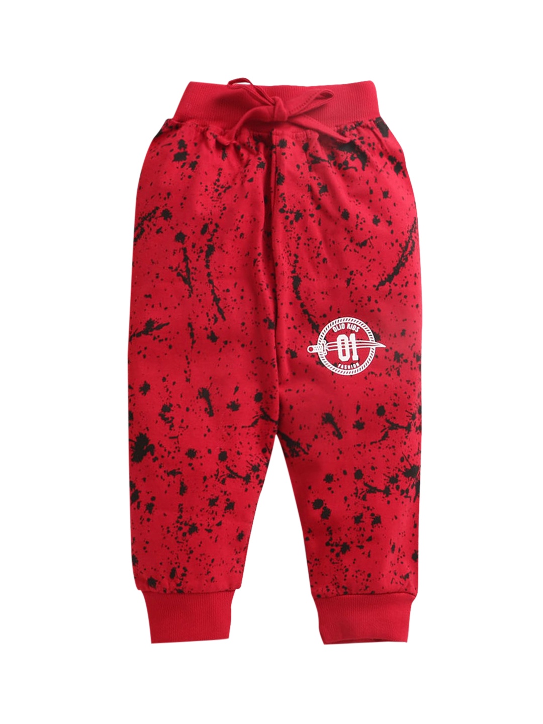 

Hopscotch Boys Red All Over Print 100% Cotton Track Pants