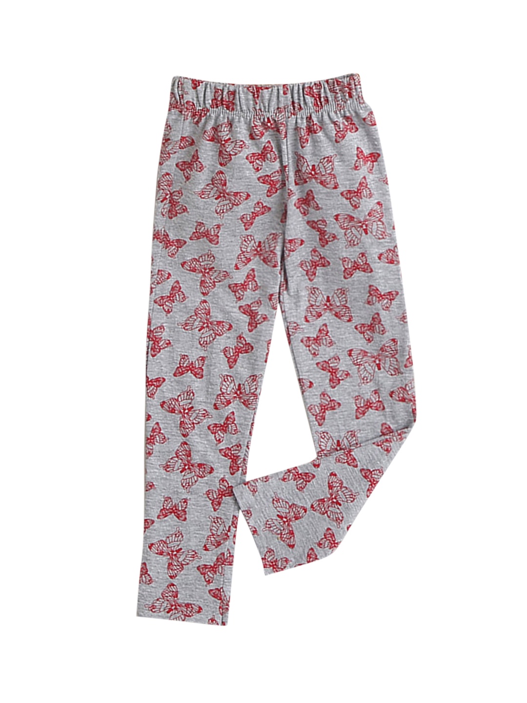 

Hopscotch Girls Grey & Red Printed Ankle-Length Cotton Leggings