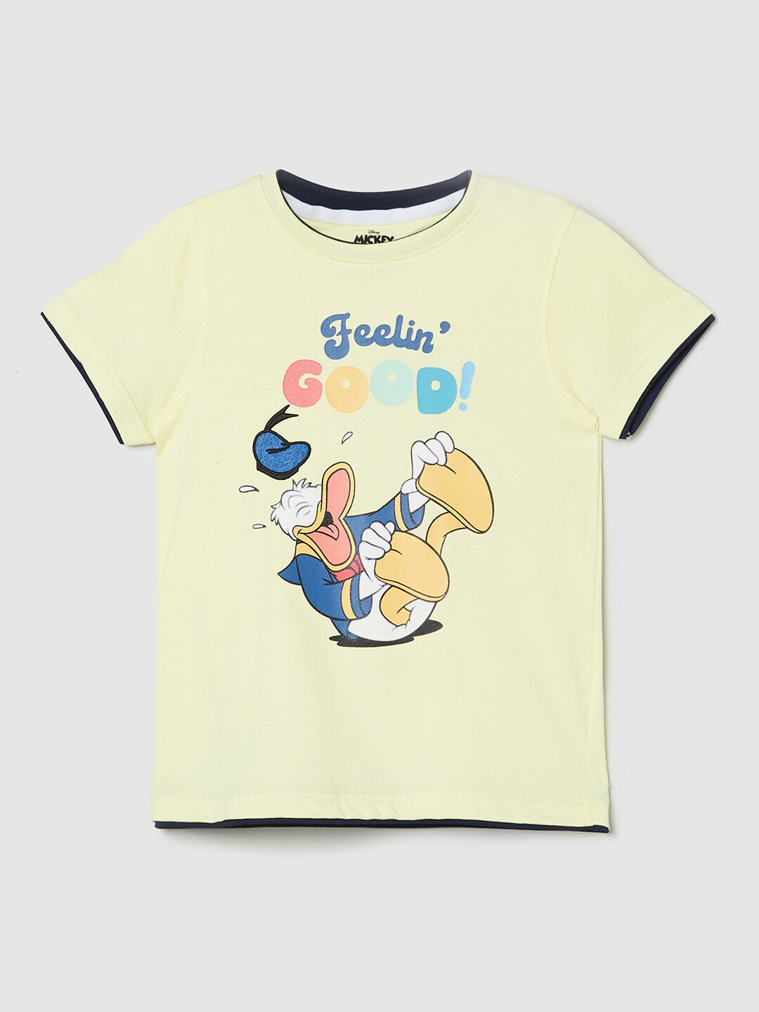 

max Boys Yellow Donald Duck Printed T-shirt