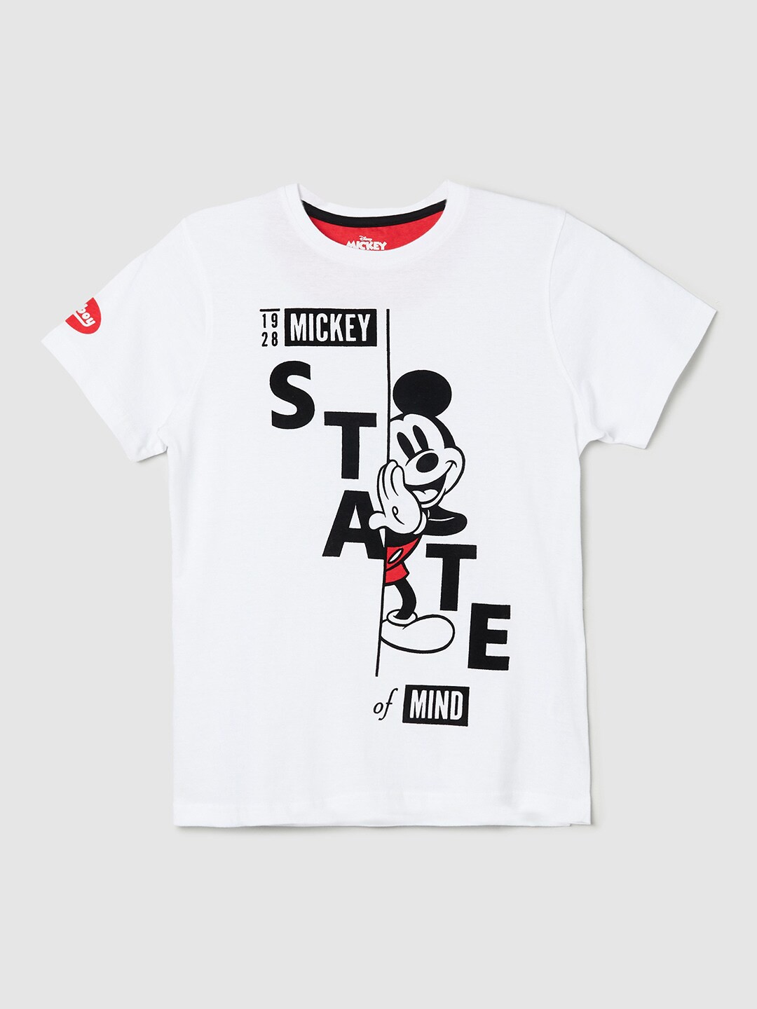 

max Boys White Typography Printed Cotton T-shirt