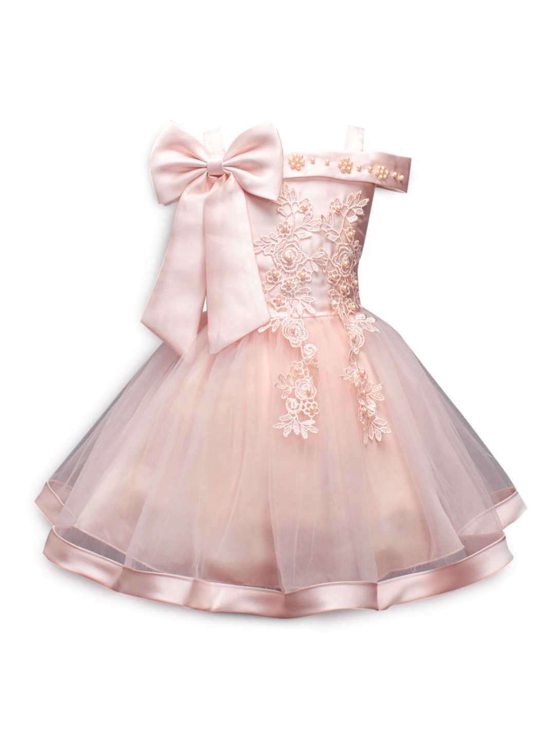 

Hopscotch Girls Pink Embroidered Bow Detail Dress