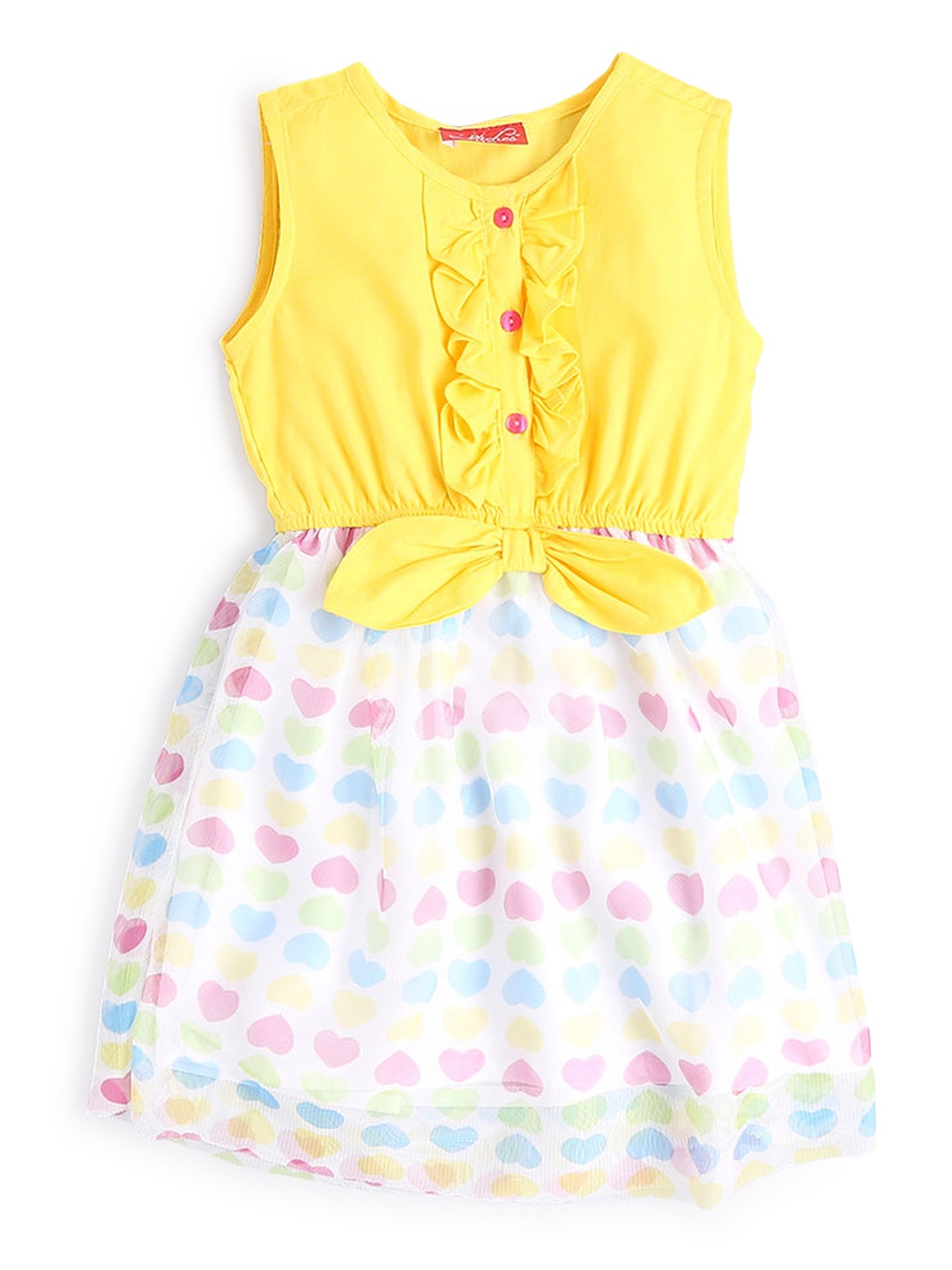 

Hopscotch Yellow Printed Fit and Flare Dress