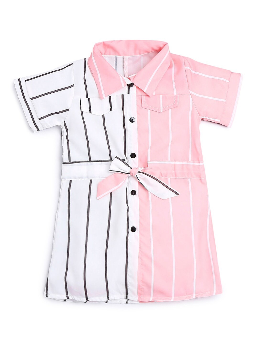 

Hopscotch Girls Pink & White Striped A-Line Dress