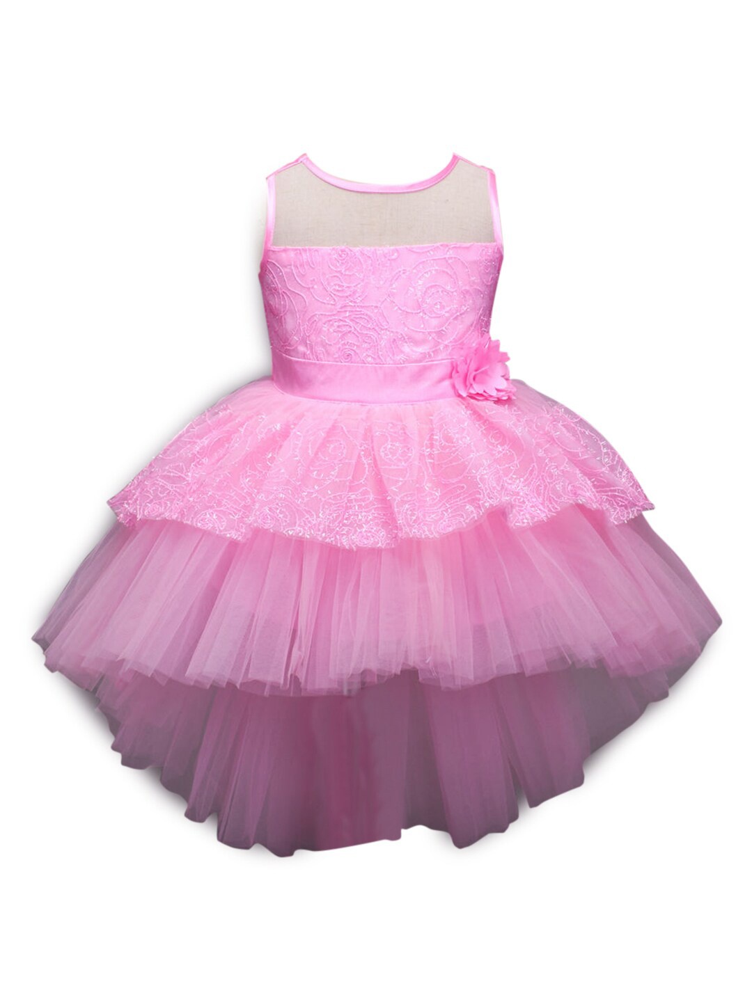 

Hopscotch Girls Pink Embroidered Gown Dress
