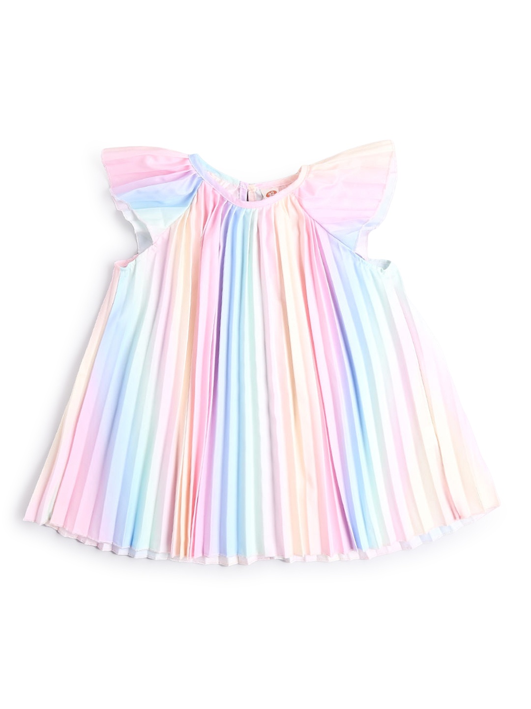 

Hopscotch Girls Pink & Blue Striped Accordion Pleated A-Line Dress