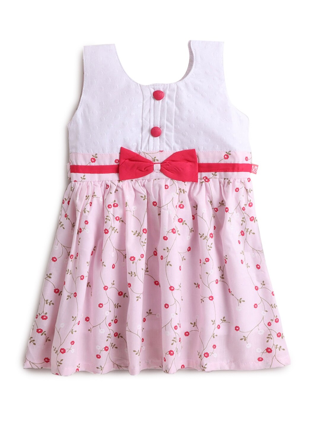 

Hopscotch Girls Pink Floral Printed Dress