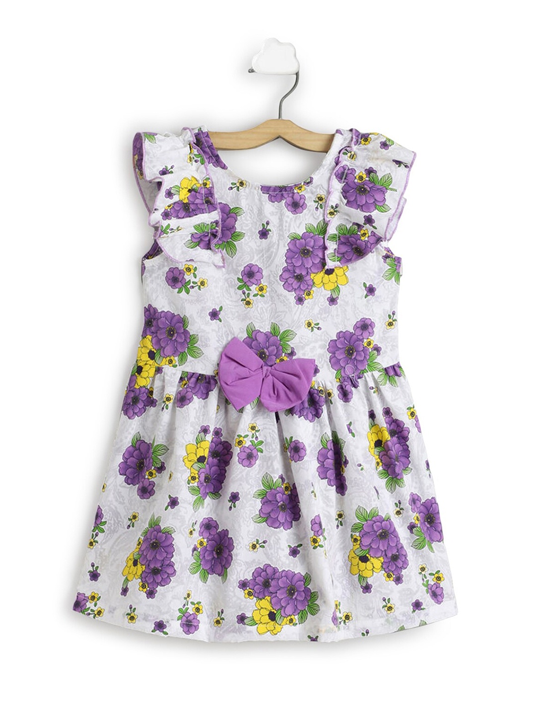 

Hopscotch Girls Purple Floral Printed Dress