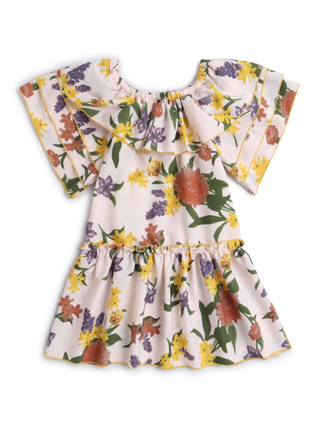 

Hopscotch Girls Multicoloured Floral Printed Dress, Multi
