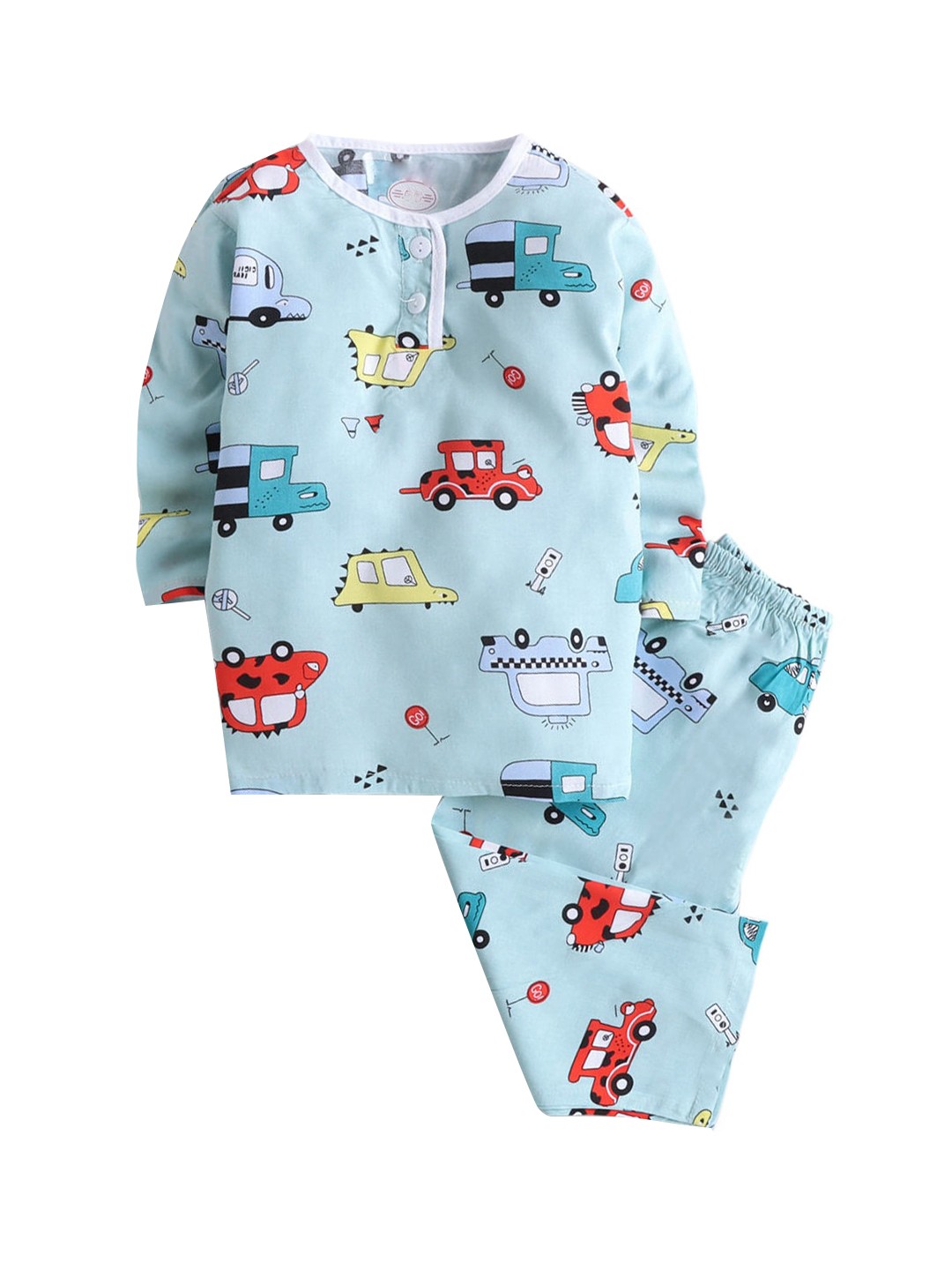 

Hopscotch Boys Blue & Red Printed Night suit