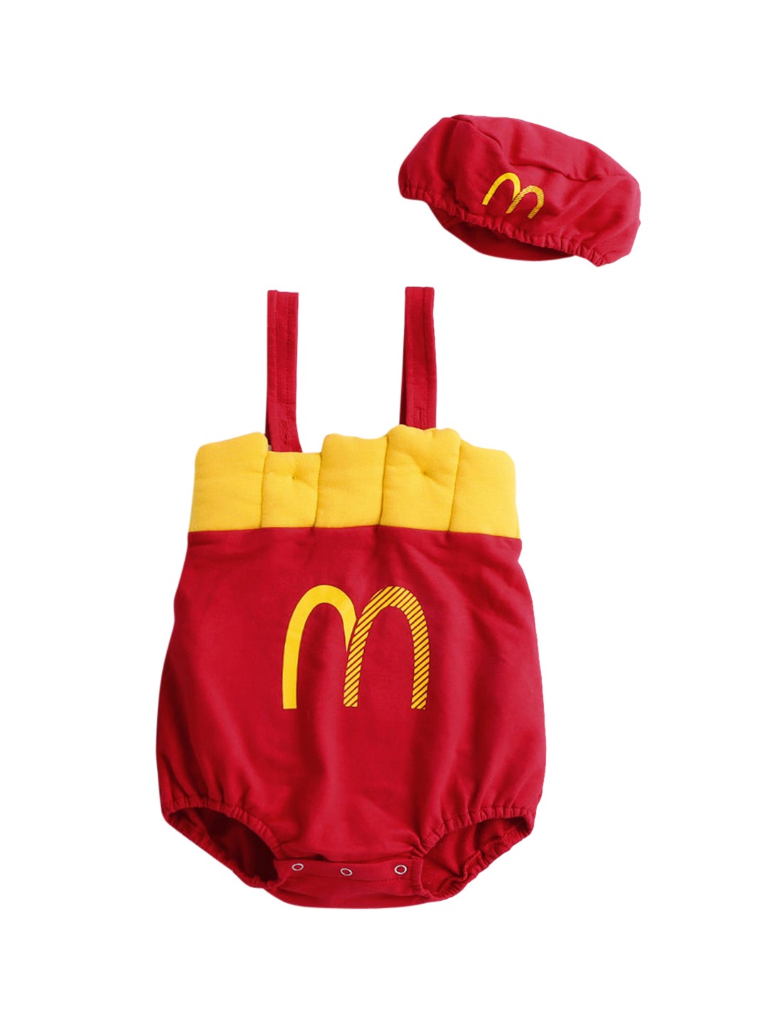 

Hopscotch Boys Red & Yellow Printed Bodysuit With Cap