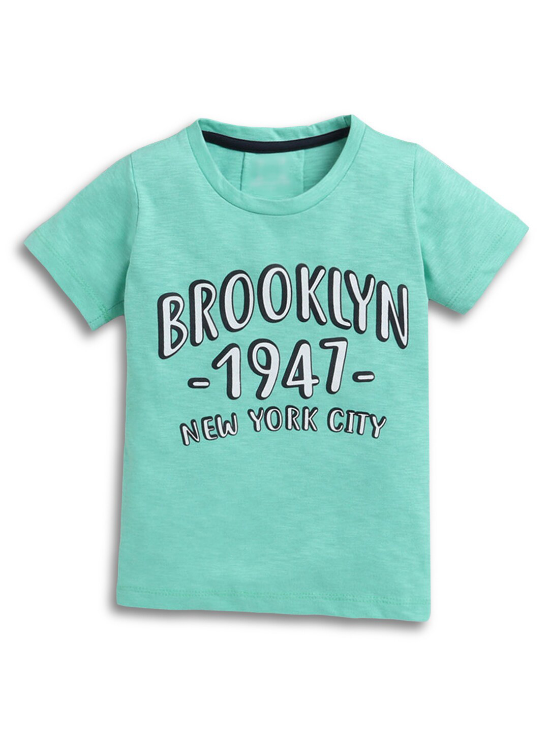 

Hopscotch Boys Green Typography Printed T-shirt