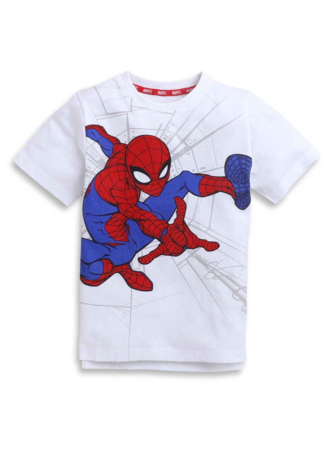 

Hopscotch Boys White & Red Spider-Man Printed T-shirt