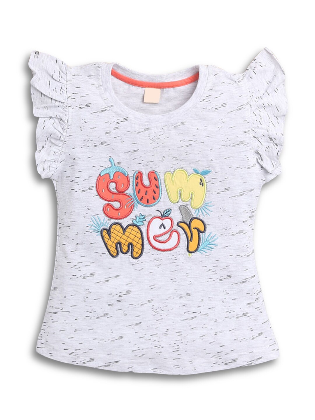 

Hopscotch Girls Grey Printed T-shirt