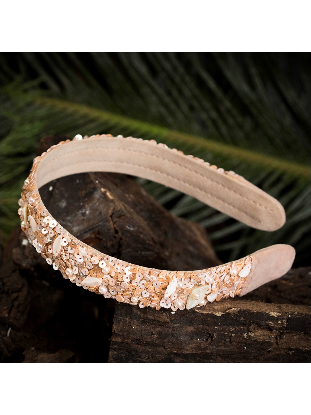 

D'oro Women Peach-Coloured Embellished Hairband