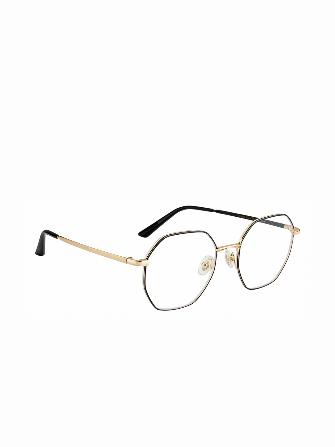 

Ted Smith Black & Gold-Toned Full Rim Wayfarer Frames