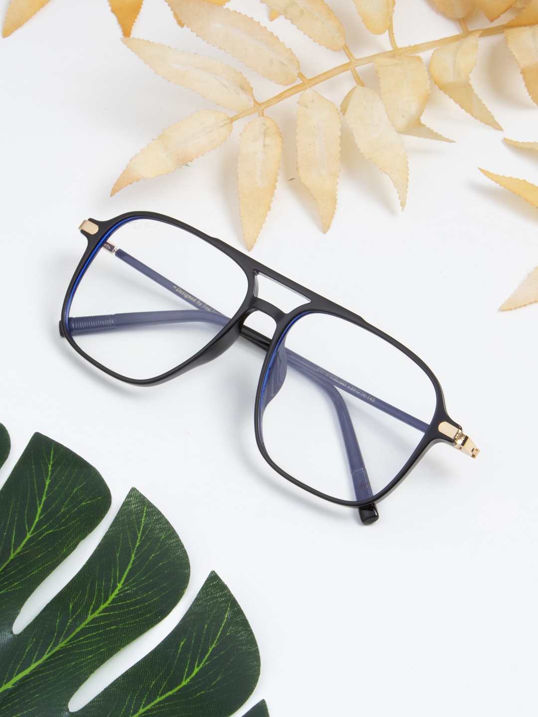 

Ted Smith Black & Gold-Toned Full Rim Square Frames