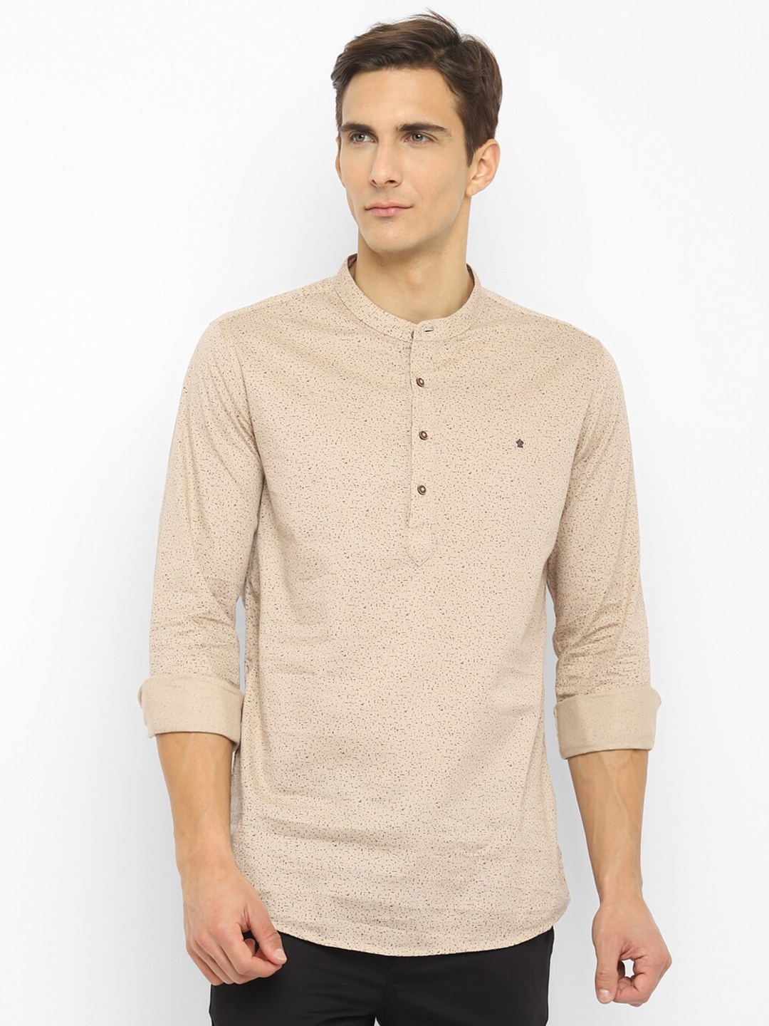 

Turtle Men Beige Slim Fit Printed Casual Shirt