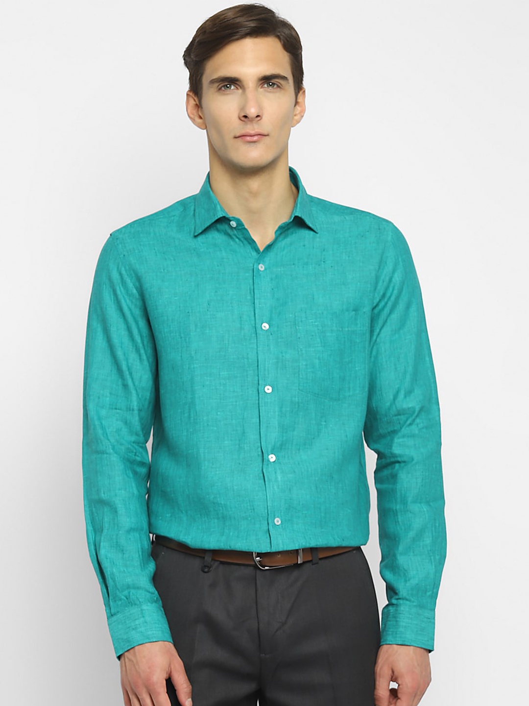

Turtle Men Sea Green Slim Fit Casual Shirt
