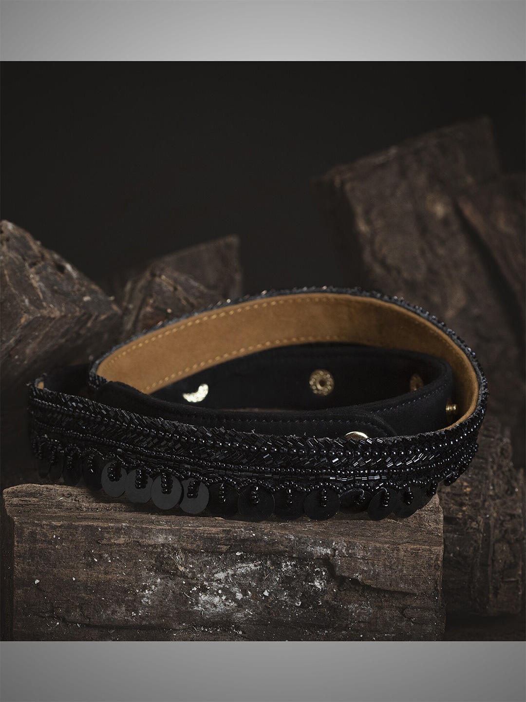 

D'oro Women Black Embellished Waist Belt