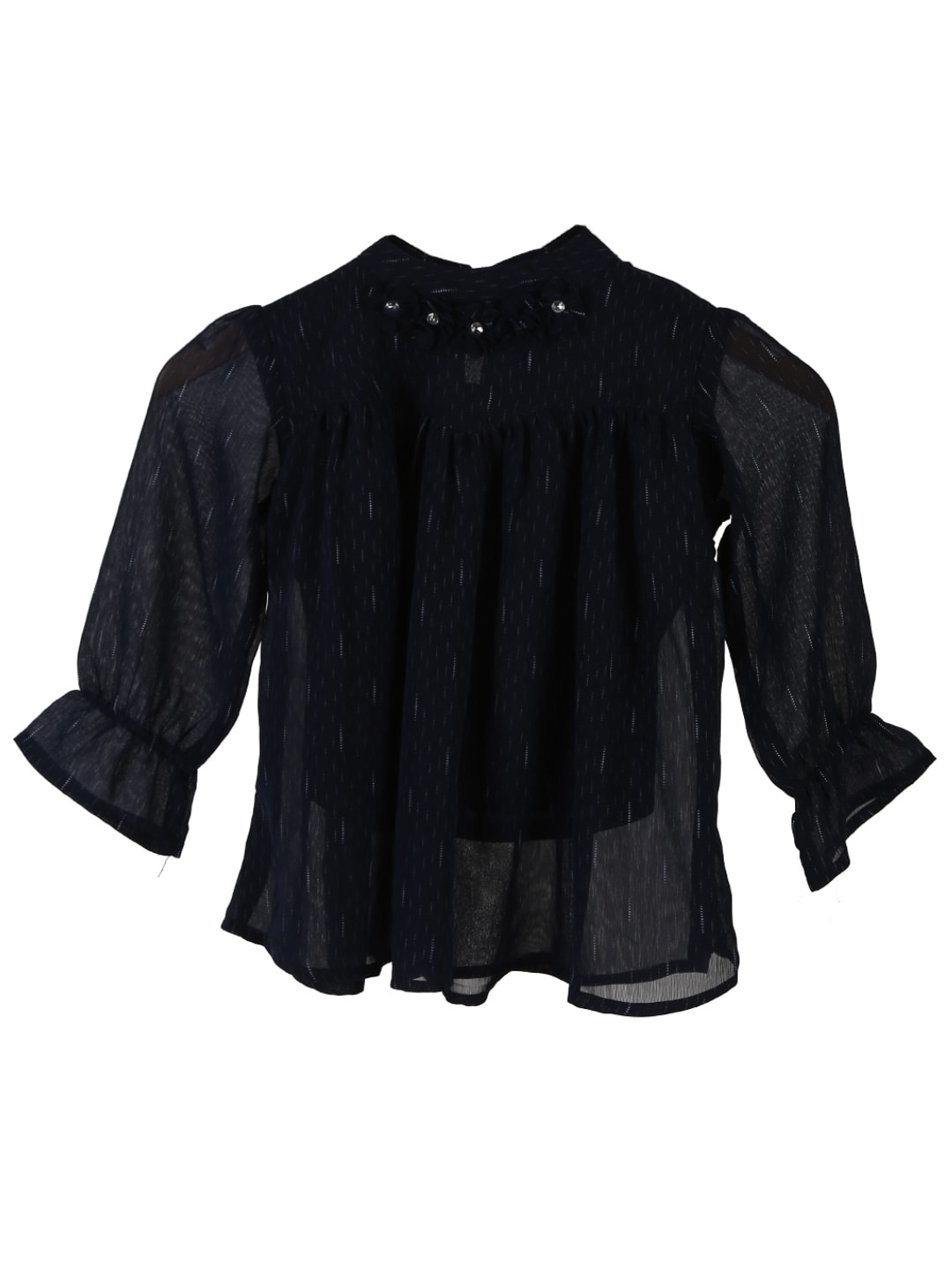

V-Mart Blue Geometric Print Top