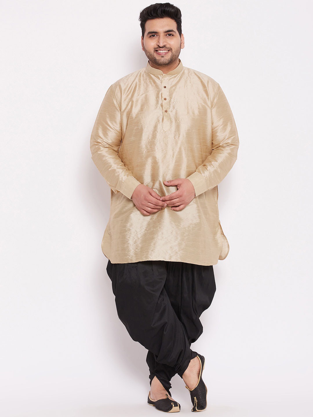 

VASTRAMAY Men Gold-Toned Kurta with Dhoti Pants