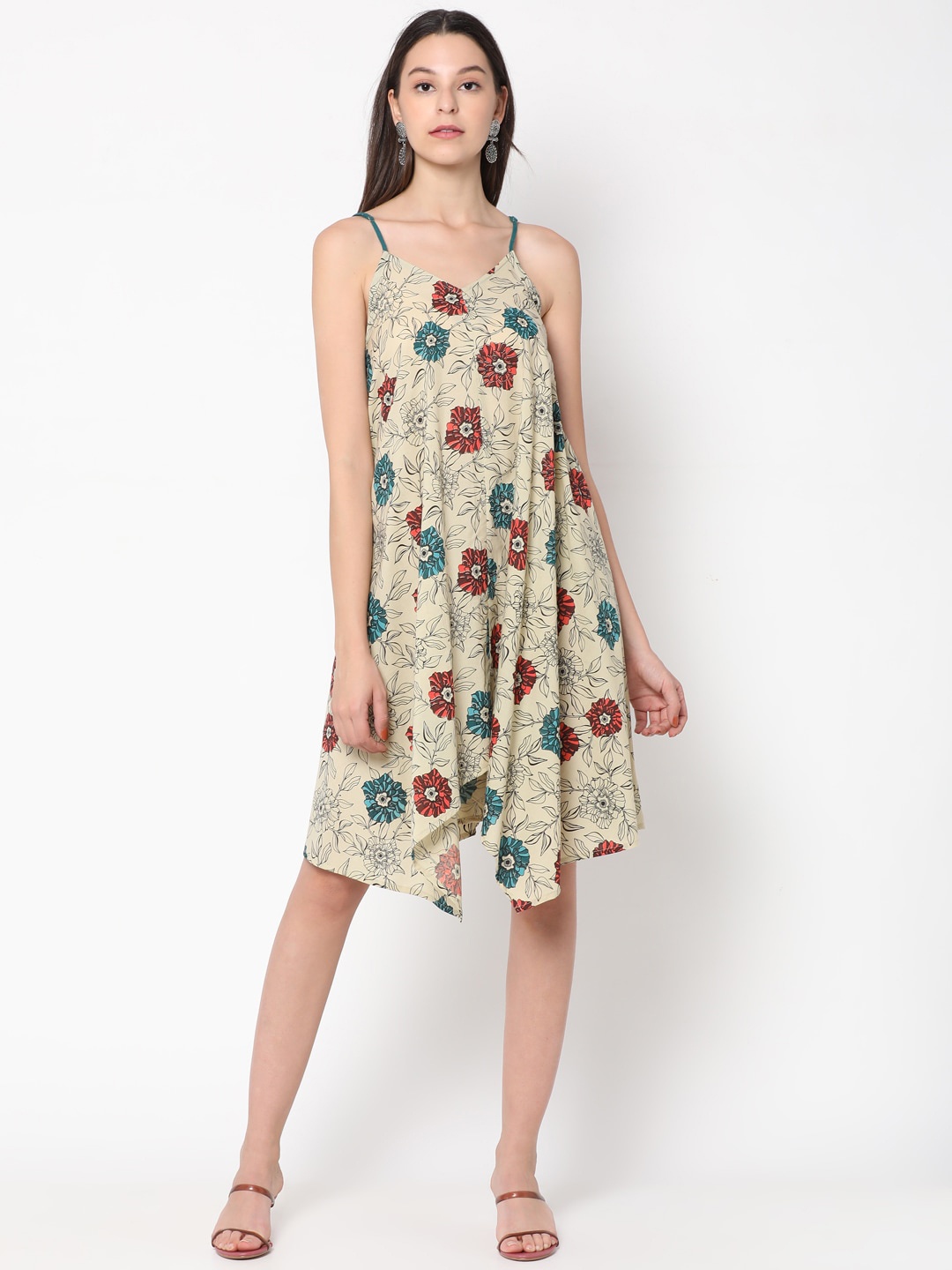 

UNTUNG Women Multicoloured Floral Printed A-Line Dress, Multi