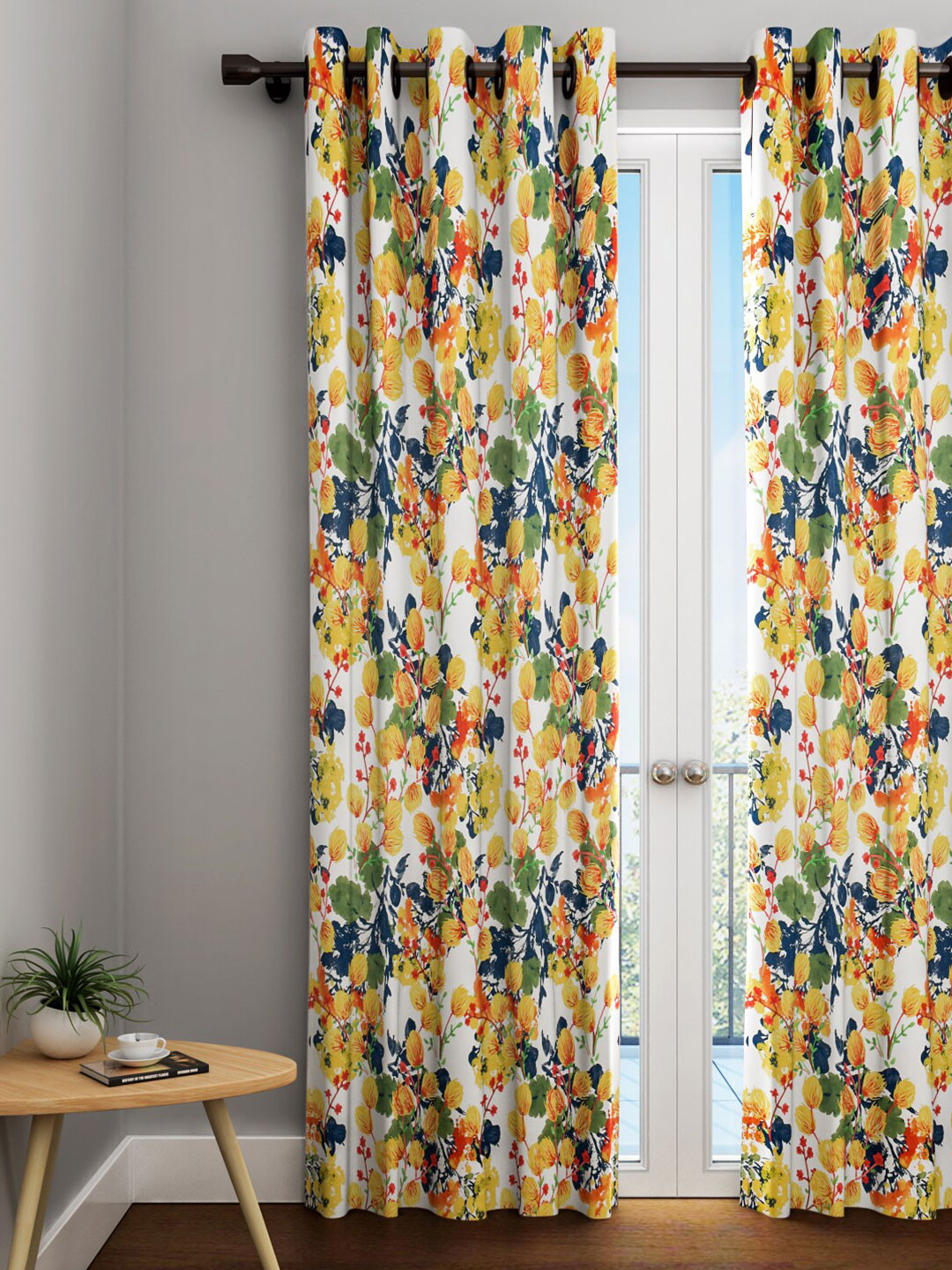 

URBAN DREAM Yellow & Green Floral Door Curtain