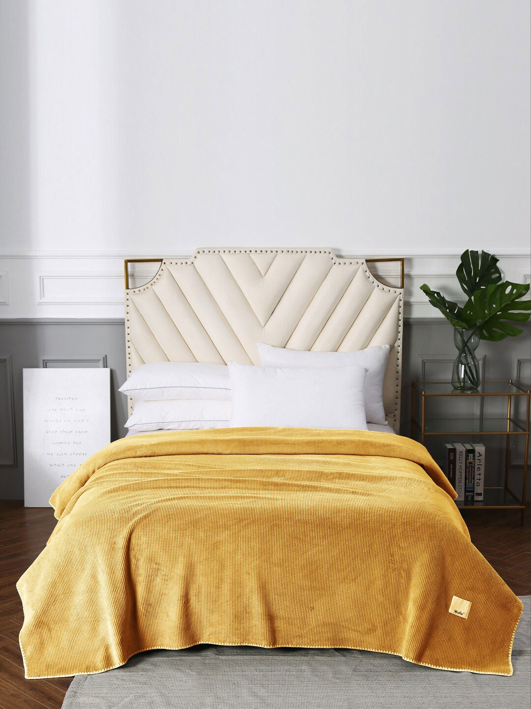 

URBAN DREAM Yellow AC Room 210 GSM Double Bed Blanket