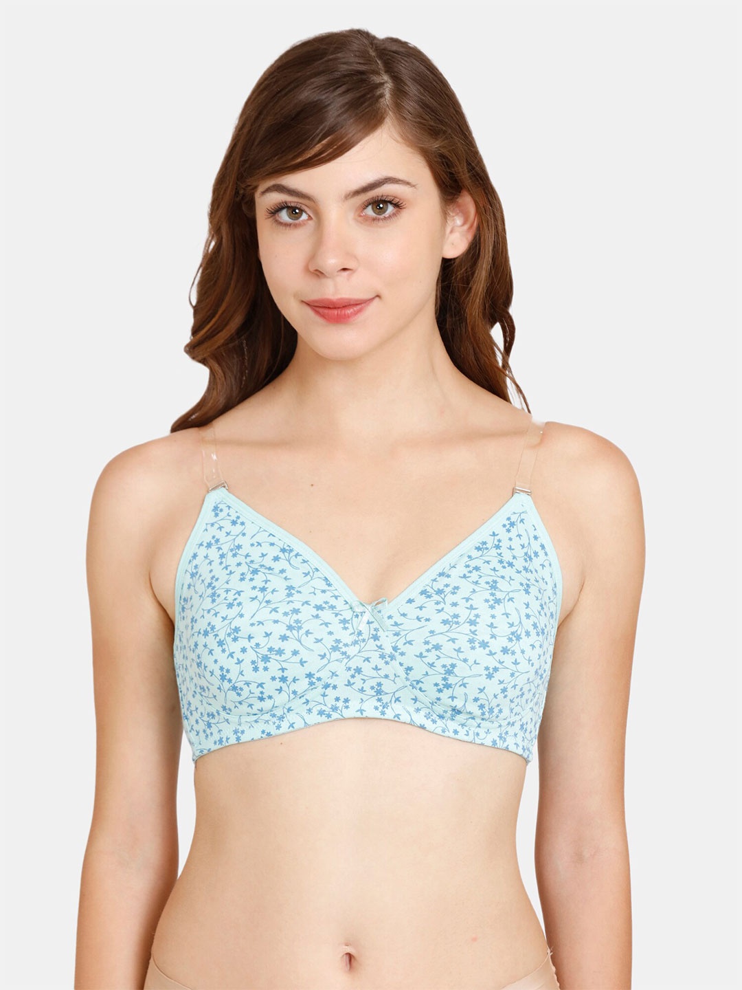 

Rosaline by Zivame Blue Floral Printed T-Shirt Bra