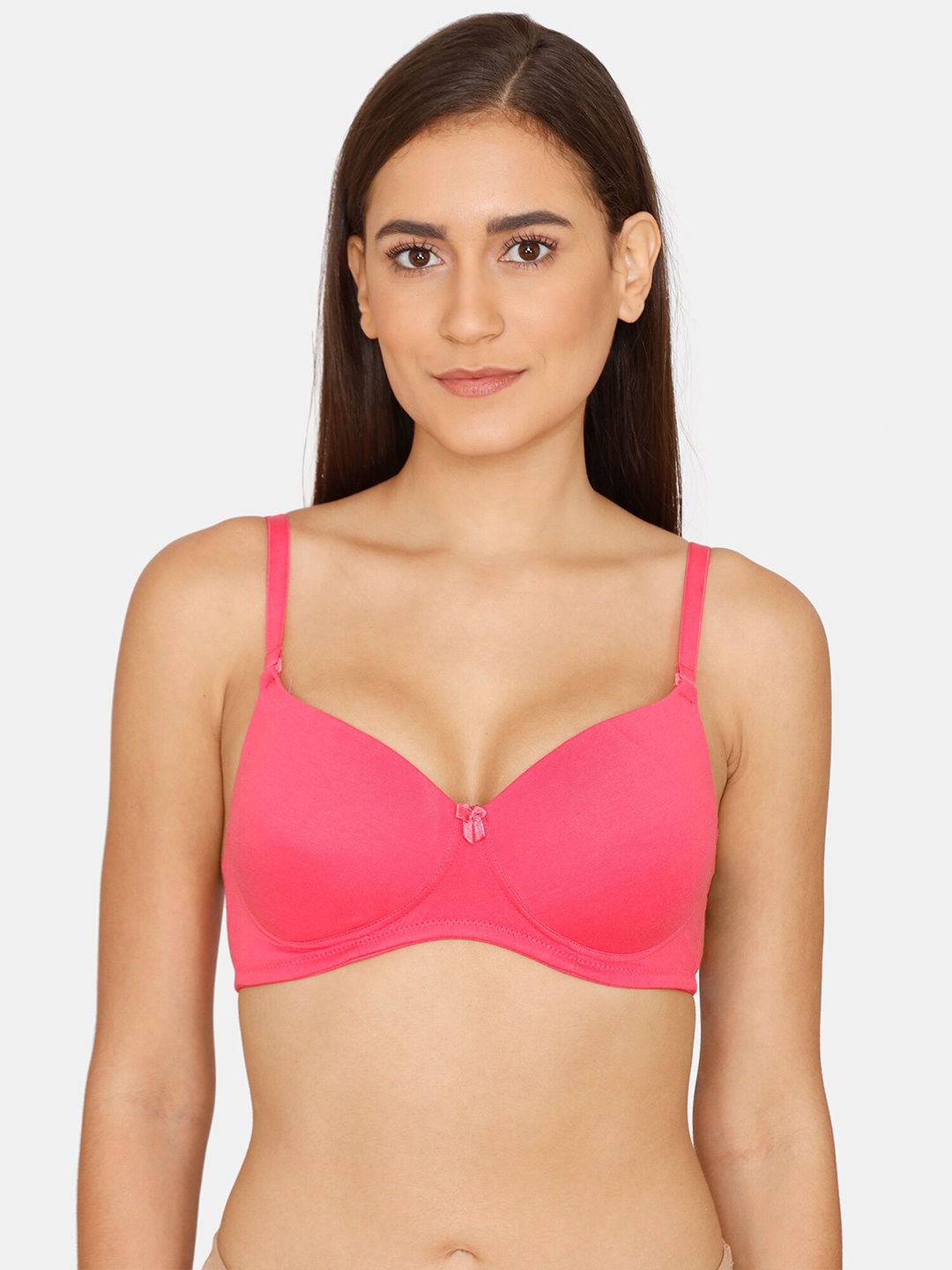 

Rosaline by Zivame Pink Lightly Padded & Non Wired Solid Bra