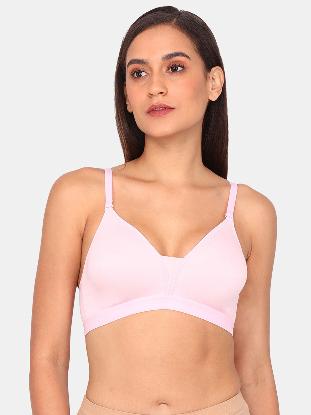 

Rosaline by Zivame Pink Bra Lightly Padded Non-Wired T Shirt Bra