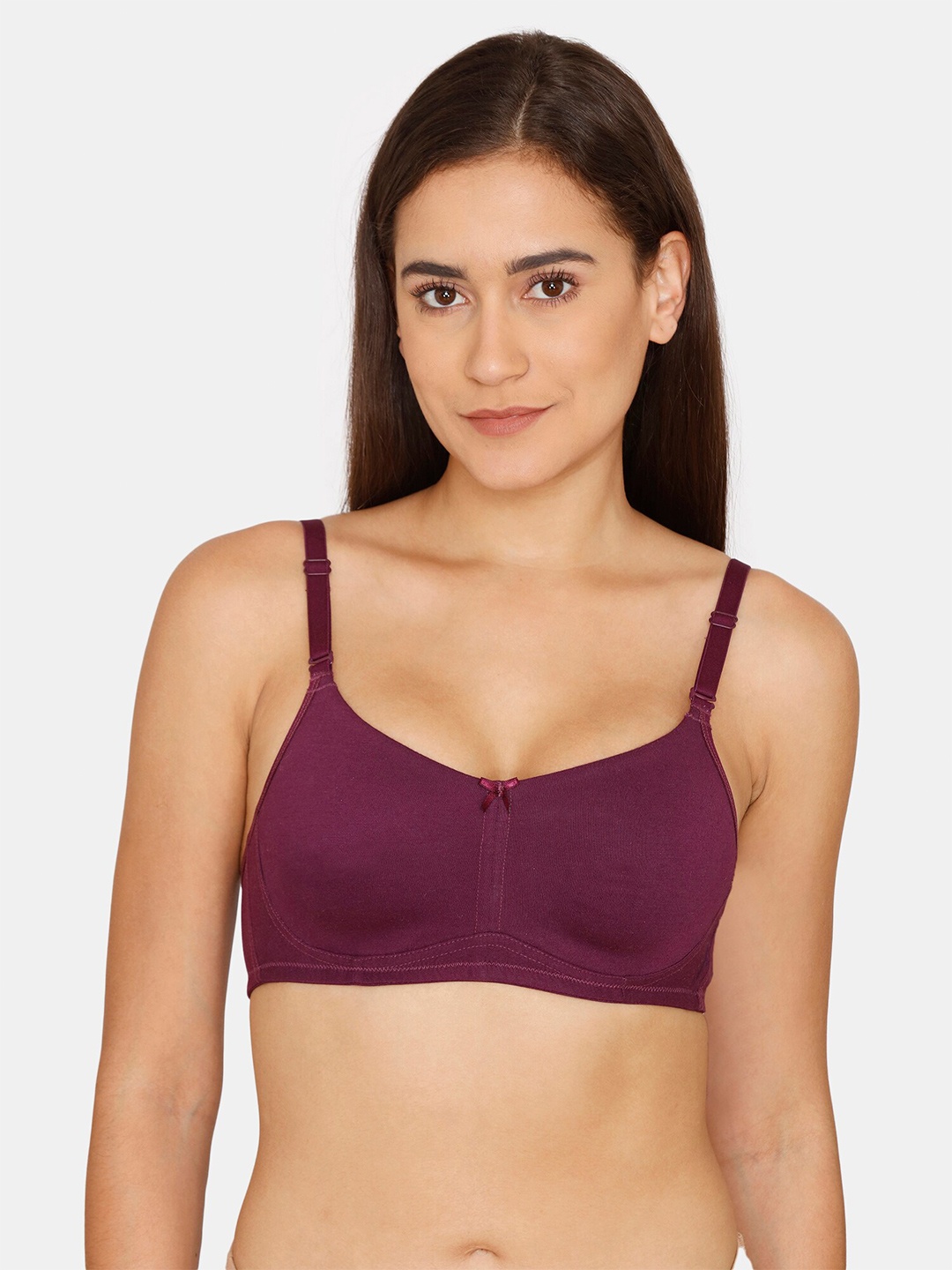 

Rosaline by Zivame Burgundy Solid T-shirt Bra
