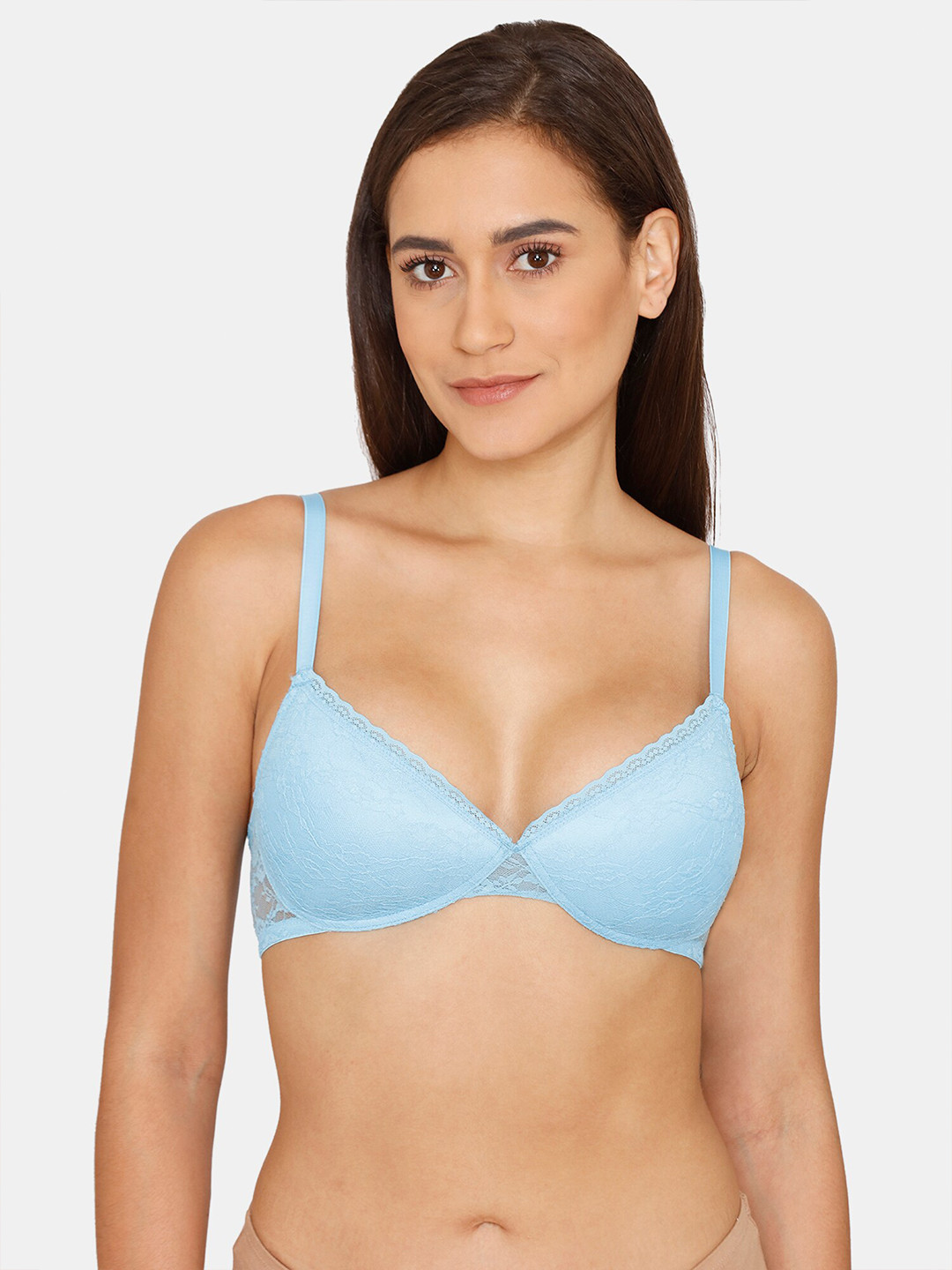 

Rosaline by Zivame Blue Solid Lightly Padded T-shirt Bra