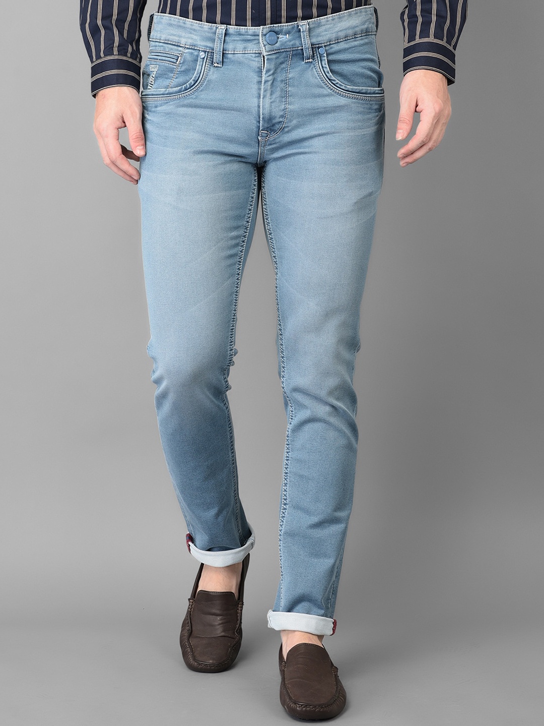 

Canary London Men Blue Smart Skinny Fit Low-Rise Light Fade Stretchable Jeans