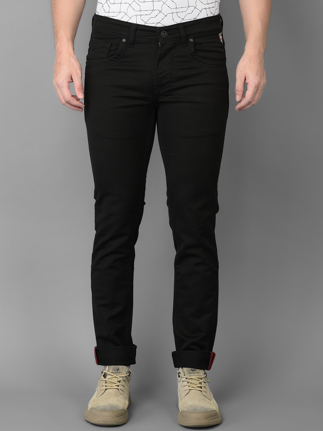 

Canary London Men Black Smart Skinny Fit Low-Rise Stretchable Jeans