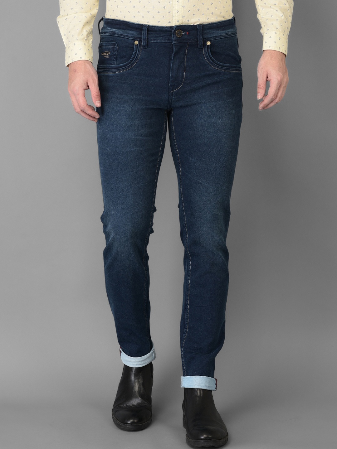 

Canary London Men Blue Smart Skinny Fit Low-Rise Light Fade Stretchable Jeans