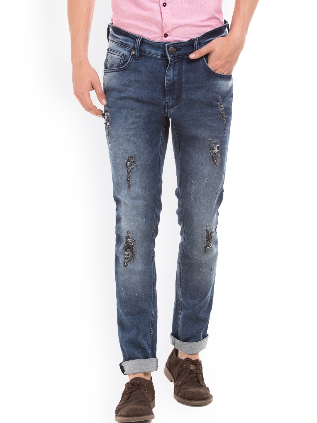 

Breakbounce Men Blue Skinny Fit Mildly Distressed Stretchable Jeans
