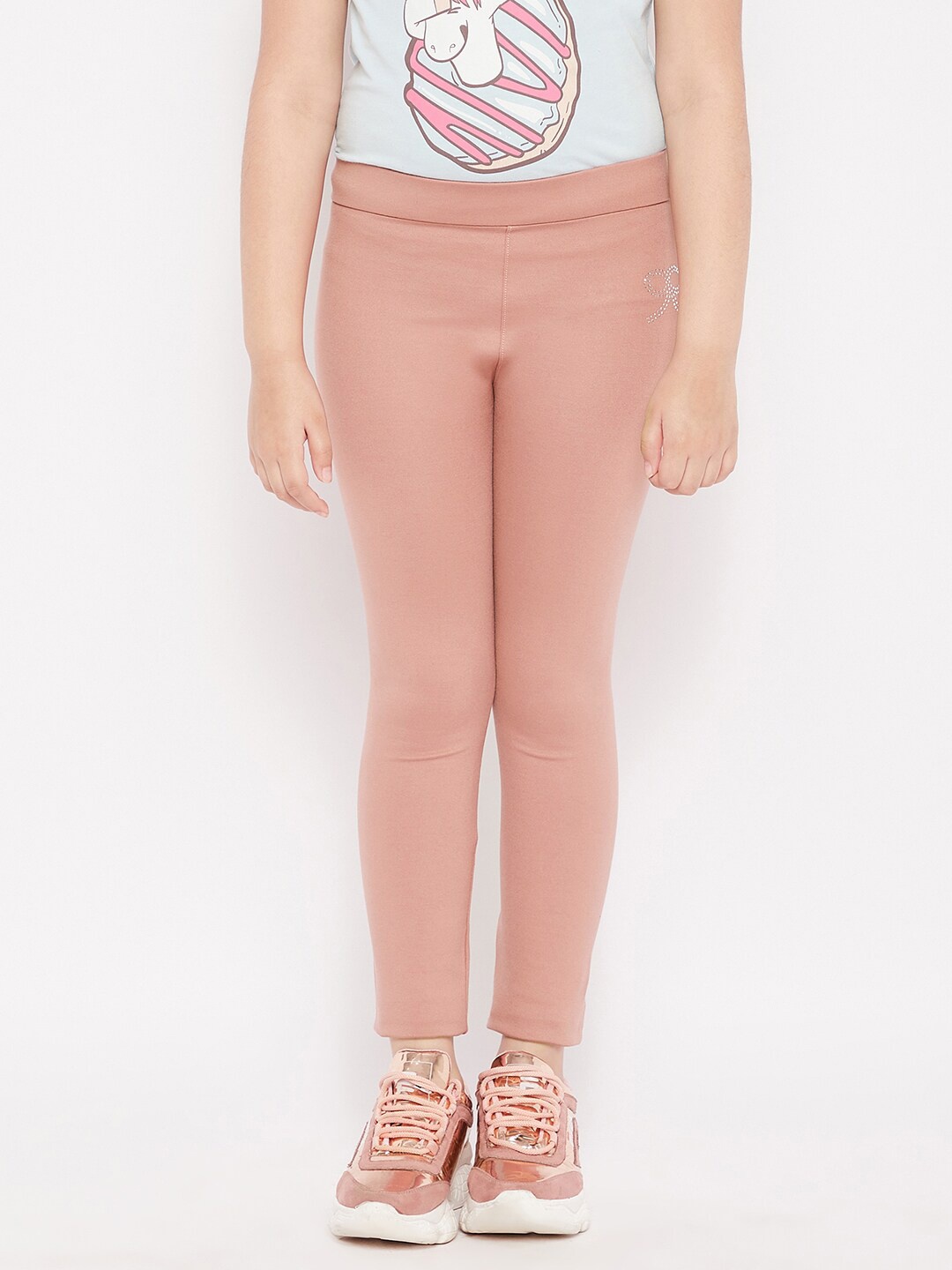

KYDZI Girls Pink Solid Regular Fit Jeggings