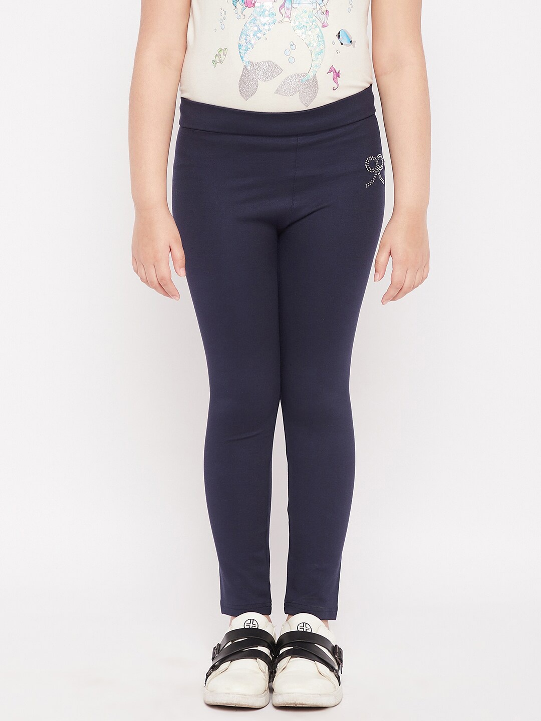 

KYDZI Girls Navy Blue Solid Regular Fit Jeggings