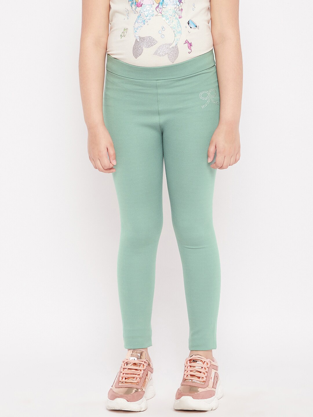 

KYDZI Girls Green Solid Regular Fit Jegging