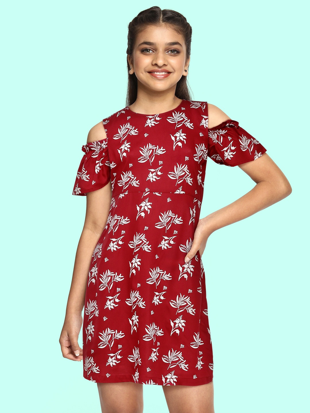 

JUSTICE Girls Red Printed A-Line Dress