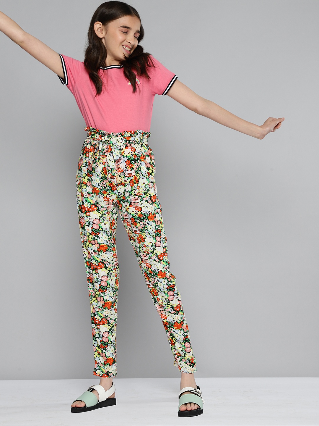 

JUSTICE Girls Multicoloured Printed Trousers, Multi