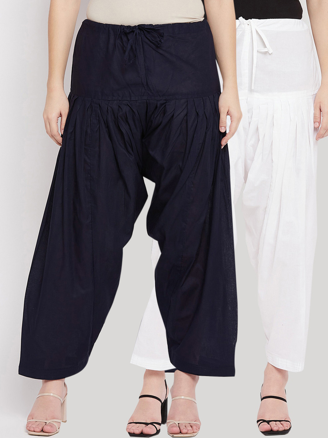 

Clora Creation Pack Of 2 Solid Pure Cotton Salwars, White