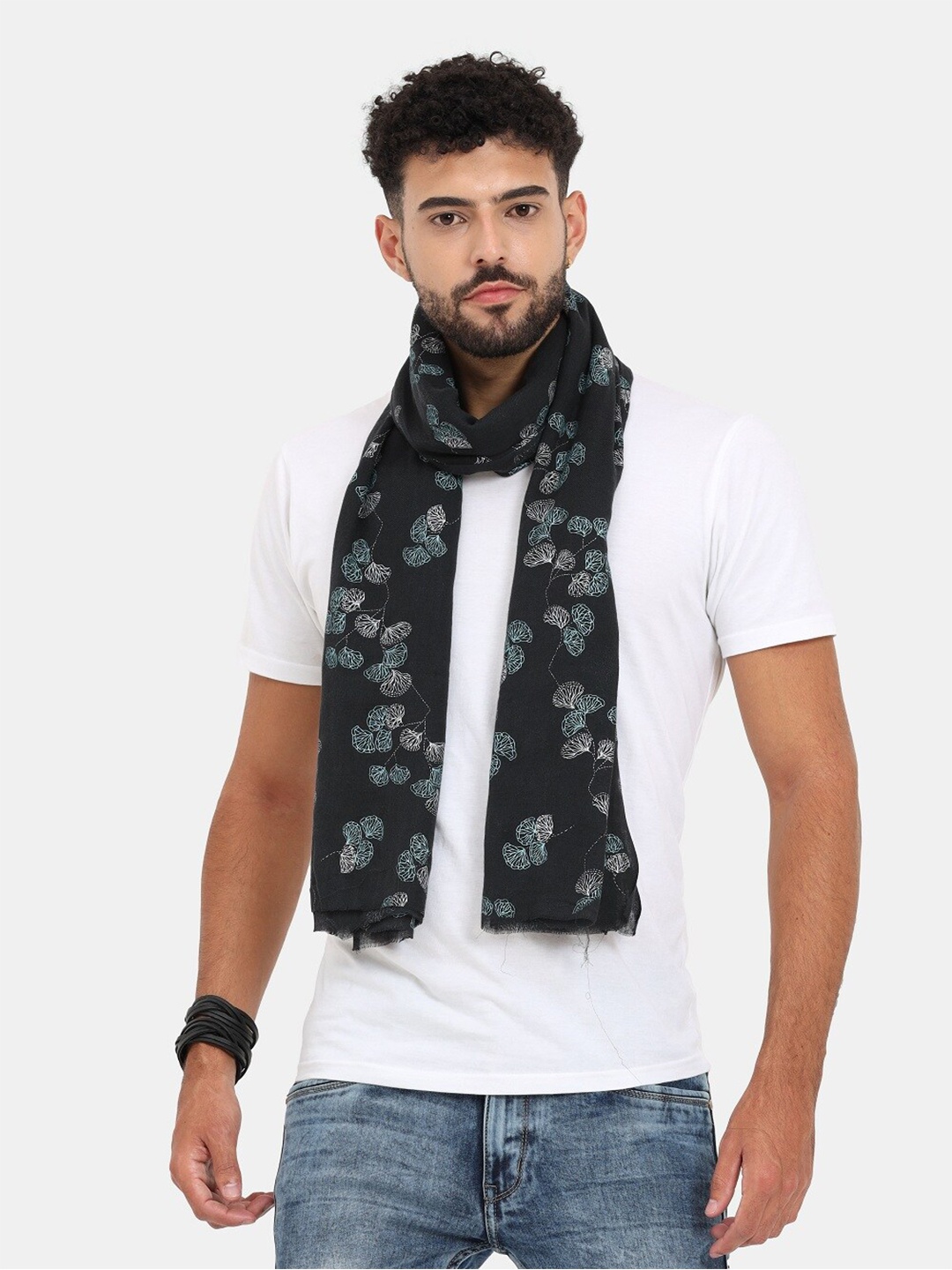 

thickskin Men Black & White Printed Cotton Stole
