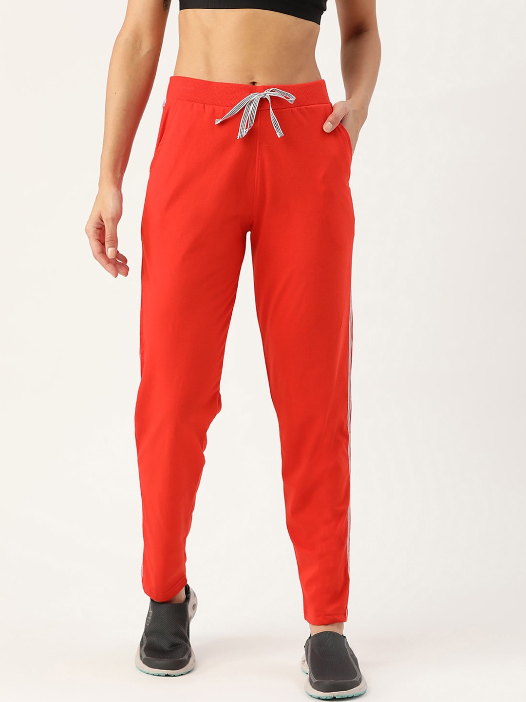 

FEMEA Women Red Solid Straight-Fit Track Pants