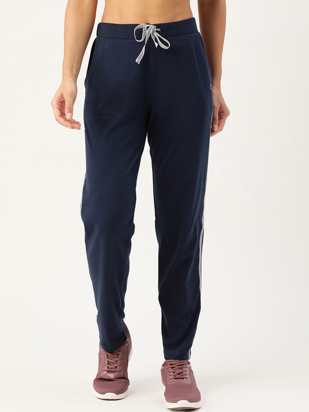 

FEMEA Women Navy Blue Solid Straight-Fit Track Pants