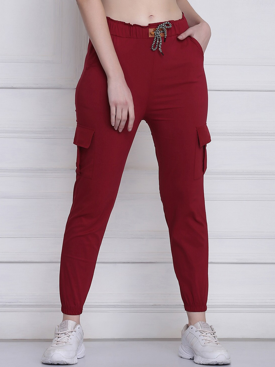 

BUY NEW TREND Women Maroon Comfort Slim Fit Joggers Trousers