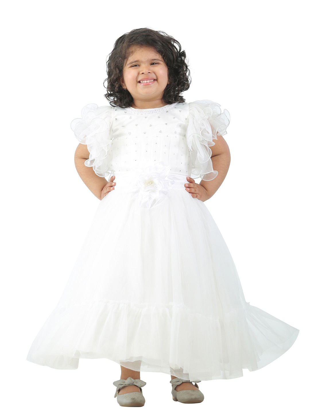 

ahhaaaa White Embellished Dress