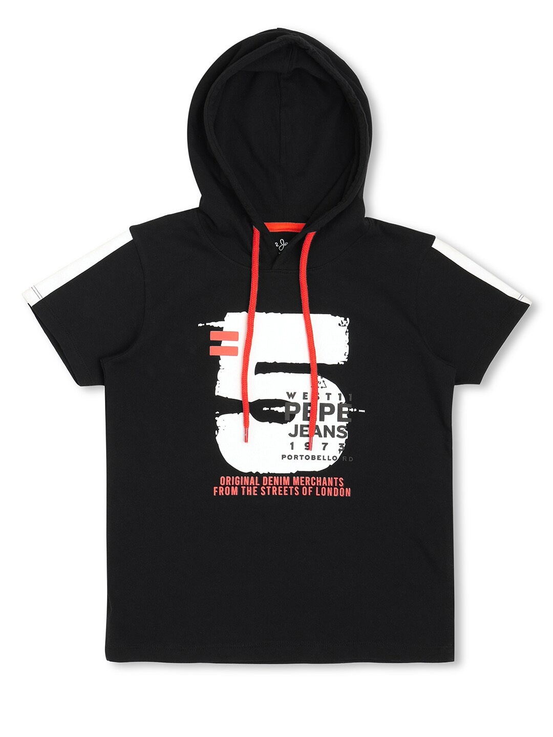 

Pepe Jeans Boys Black Typography Printed Pure Cotton T-shirt